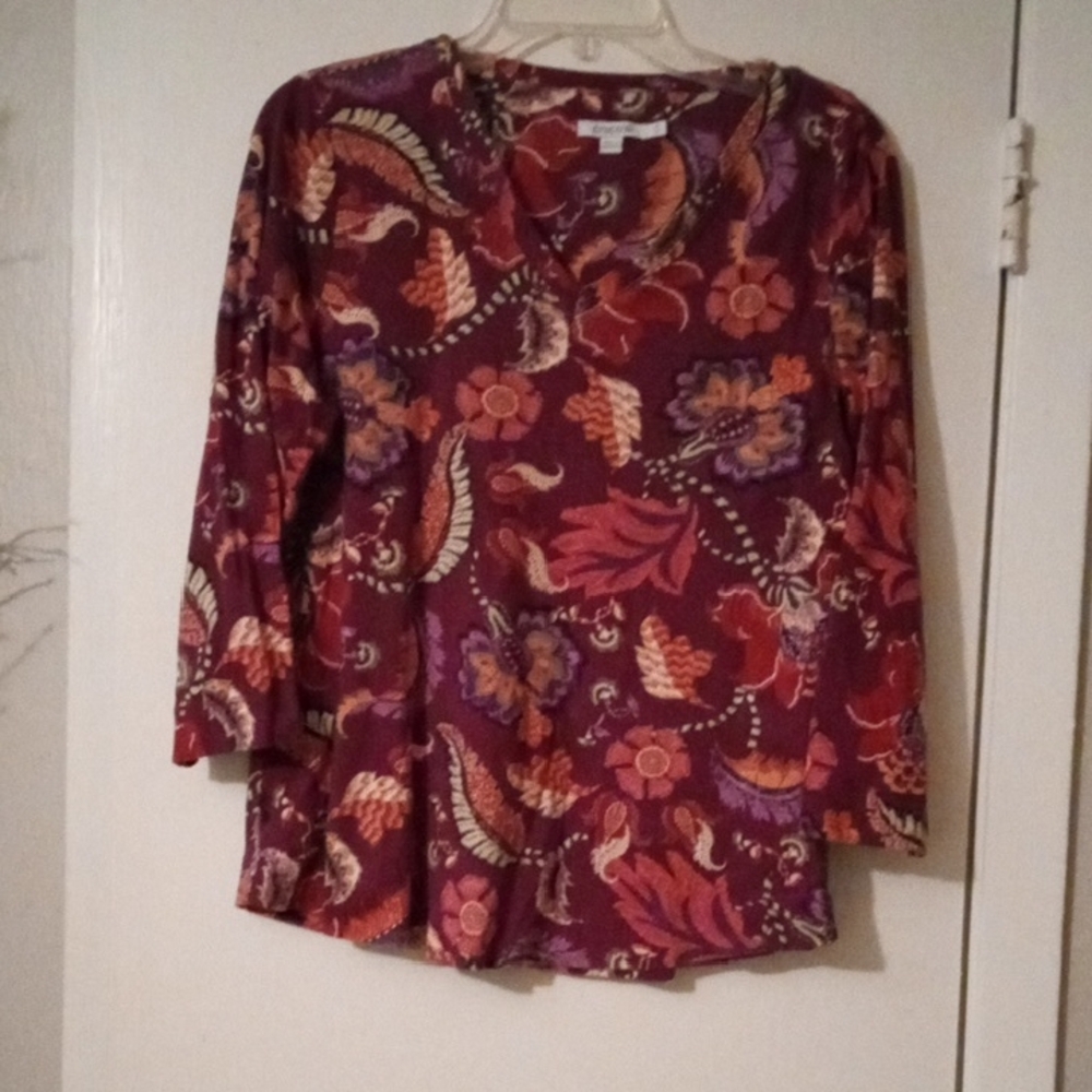 Chico's Women's Multicolor Floral Blouse SizeL - Picture 1 of 6